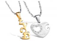 LOVE Heart-shaped Couple Necklace