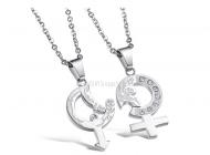Fashion Valentine lovers titanium steel necklace