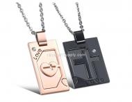 Fashion New jewelry titanium steel couple necklace pendant