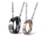 Romantic couple titanium steel necklace