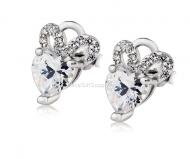Mickey Sterling Silver Stud Earrings / bow earrings / earrings Hearts and Arrows