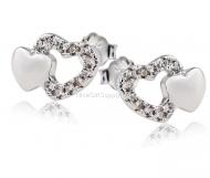 S925 sterling silver earrings / love hypoallergenic earrings