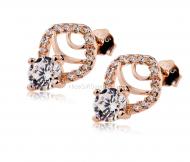 Silver earrings factory direct / four claw diamond earrings