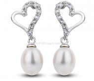 Pearl earrings / Heart-shaped earrings can / pearl earrings exaggerated earrings / hypoallergenic earrings