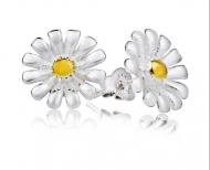 Small jewelry wholesale / silver stud earrings wholesale / sunflower daisy earrings