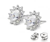 S925 sterling silver diamond earrings jewelry / crystal earrings