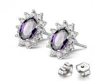 S925 sterling silver diamond earrings jewelry / crystal earrings