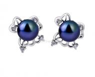 S925 sterling silver pearl earrings / lucky clover earrings pearl earrings