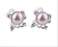 Lucky Clover pearl earrings 925 sterling silver pearl earrings