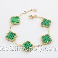 C&J Cross-border explosion 18K double-sided lucky four-leaf clover bracelet